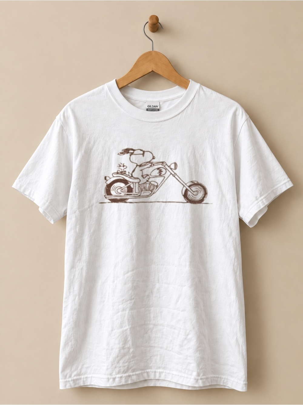 Dog Motorcycle Graphic Tee Retro Biker Unisex T-shirt
